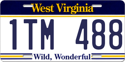 WV license plate 1TM488