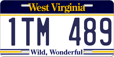WV license plate 1TM489