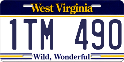 WV license plate 1TM490