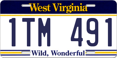 WV license plate 1TM491