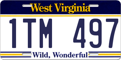 WV license plate 1TM497