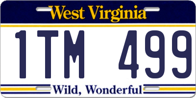 WV license plate 1TM499