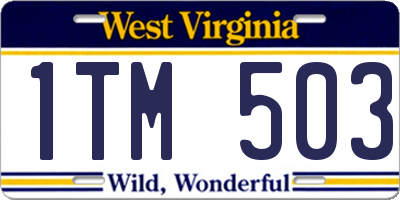 WV license plate 1TM503