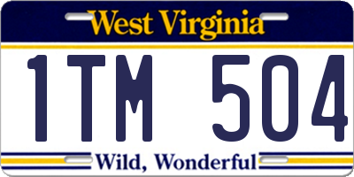 WV license plate 1TM504
