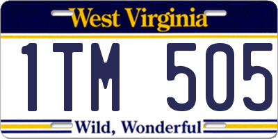 WV license plate 1TM505