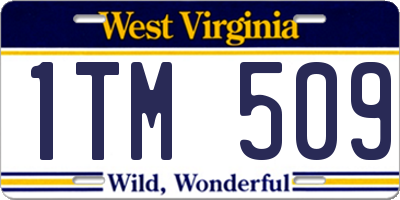 WV license plate 1TM509