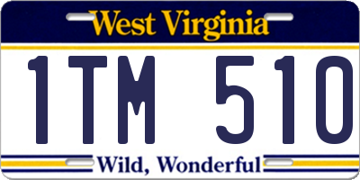 WV license plate 1TM510