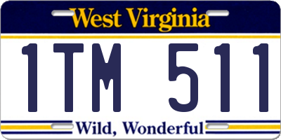 WV license plate 1TM511