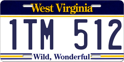 WV license plate 1TM512