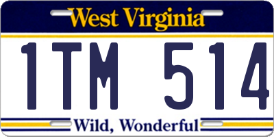 WV license plate 1TM514