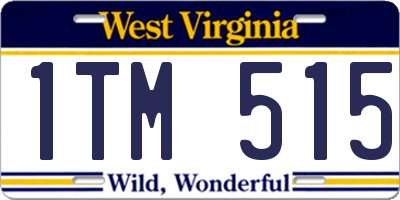 WV license plate 1TM515