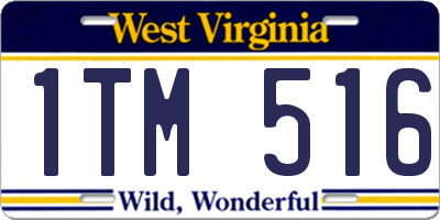 WV license plate 1TM516