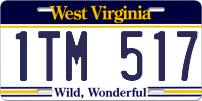 WV license plate 1TM517