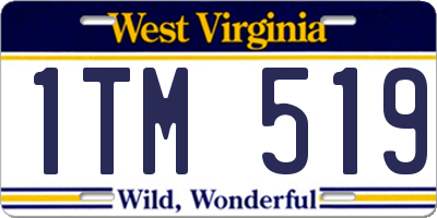 WV license plate 1TM519