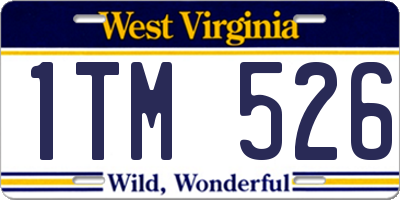 WV license plate 1TM526