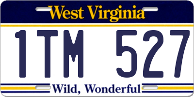 WV license plate 1TM527