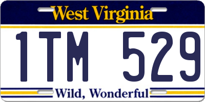 WV license plate 1TM529