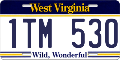WV license plate 1TM530