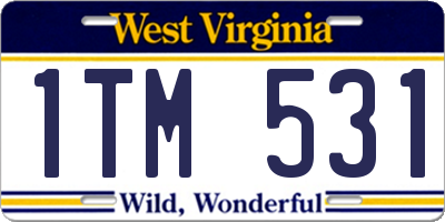 WV license plate 1TM531