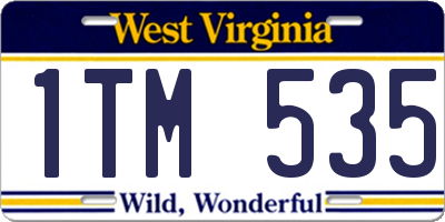 WV license plate 1TM535