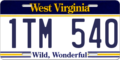 WV license plate 1TM540