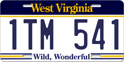 WV license plate 1TM541