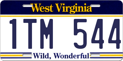 WV license plate 1TM544
