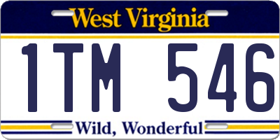 WV license plate 1TM546