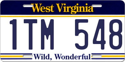 WV license plate 1TM548