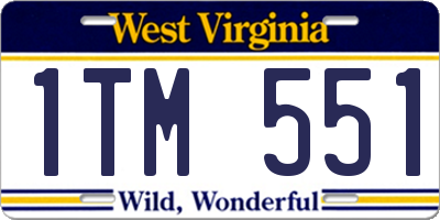 WV license plate 1TM551