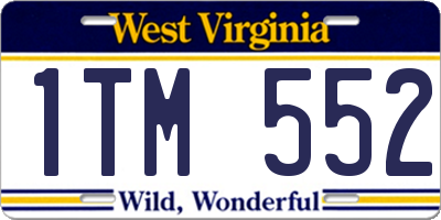 WV license plate 1TM552