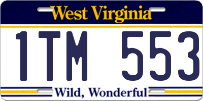WV license plate 1TM553
