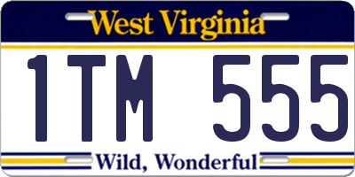 WV license plate 1TM555
