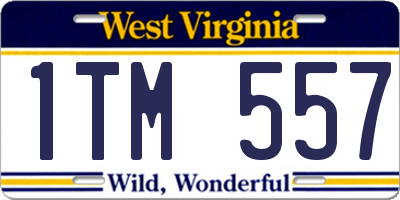 WV license plate 1TM557