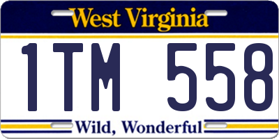 WV license plate 1TM558