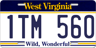 WV license plate 1TM560