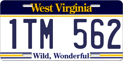 WV license plate 1TM562