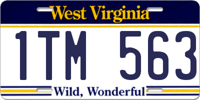 WV license plate 1TM563