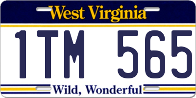 WV license plate 1TM565