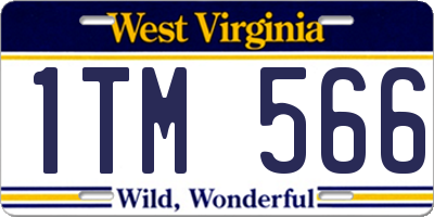 WV license plate 1TM566