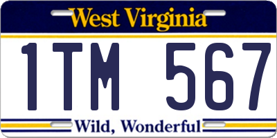 WV license plate 1TM567