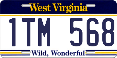 WV license plate 1TM568