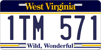 WV license plate 1TM571