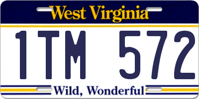 WV license plate 1TM572