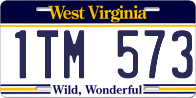 WV license plate 1TM573