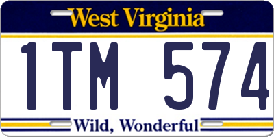 WV license plate 1TM574