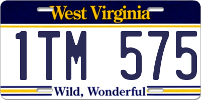 WV license plate 1TM575