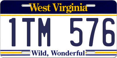 WV license plate 1TM576