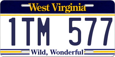 WV license plate 1TM577