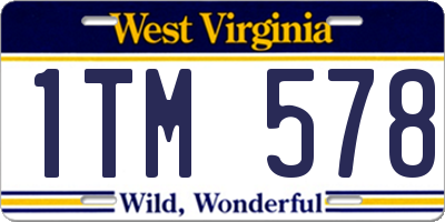 WV license plate 1TM578